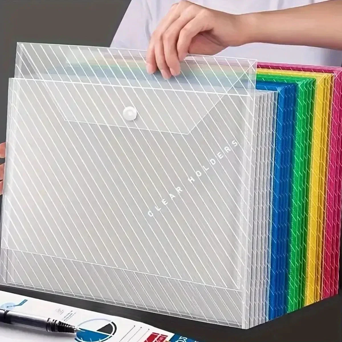 Document Organizer Folder - 10/5 pièces A4 Transparent dossier pochette