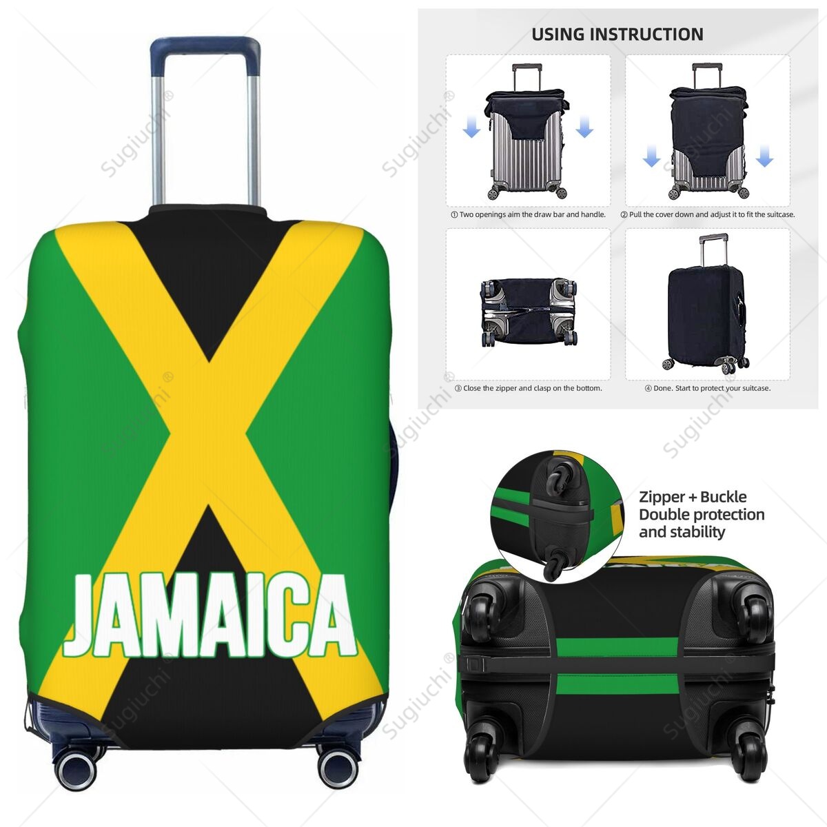 Travel Accessories For Jamaica - Housse de valise élastique avec drapeau