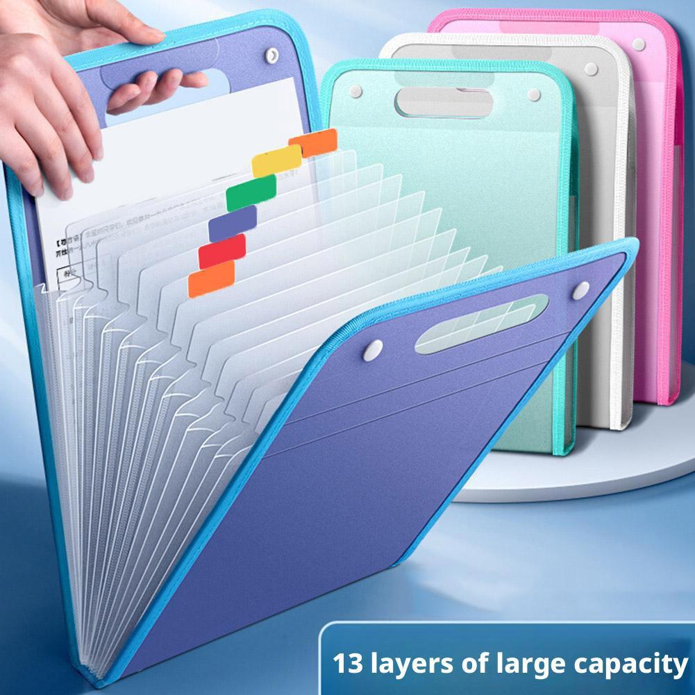 Document Organizer Folder - 13 dossiers à pochettes portables format