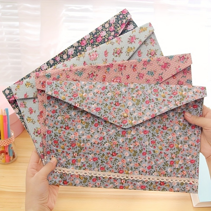 Document Organizer Folder - 1PC A4 dossier élégant petites fleurs